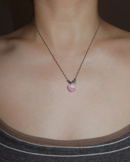 Susan Cute Pink Apple Enamel Pendant Necklace