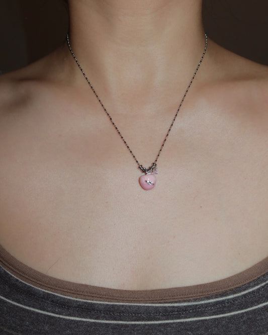 Susan Cute Pink Apple Enamel Pendant Necklace