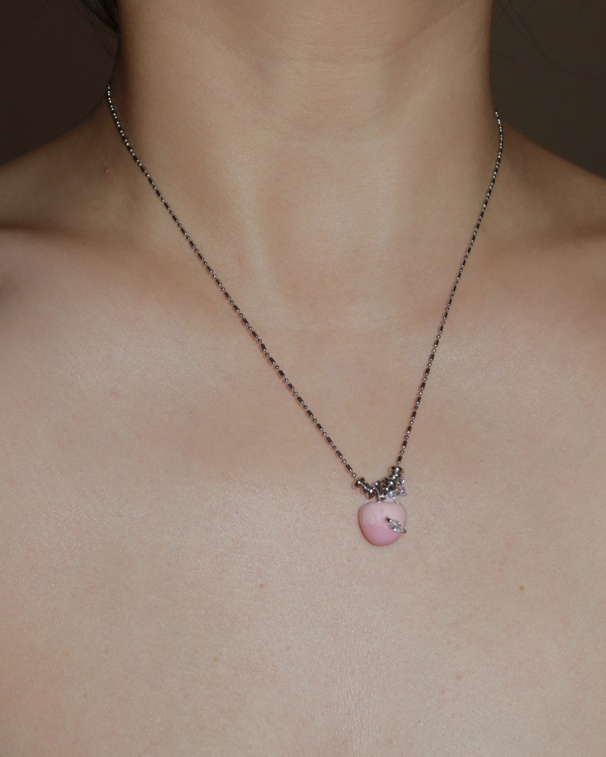 Susan Cute Pink Apple Enamel Pendant Necklace