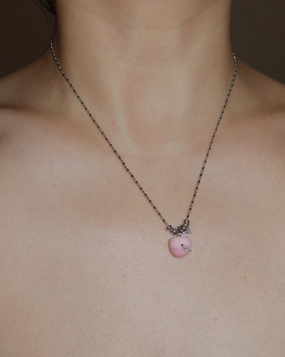 Susan Cute Pink Apple Enamel Pendant Necklace