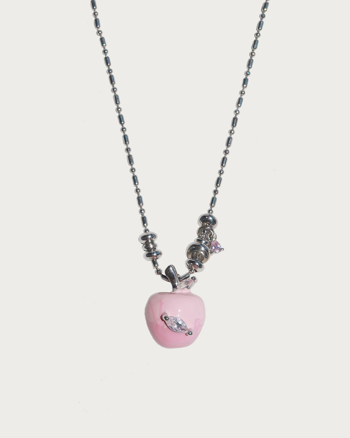 Susan Cute Pink Apple Enamel Pendant Necklace