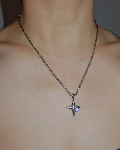 Tara Delicate Starburst Silver Pendant Necklace