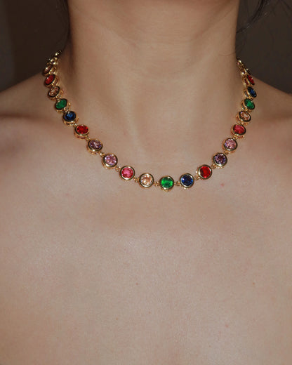 Lillian Rainbow Color Block Layered Necklace