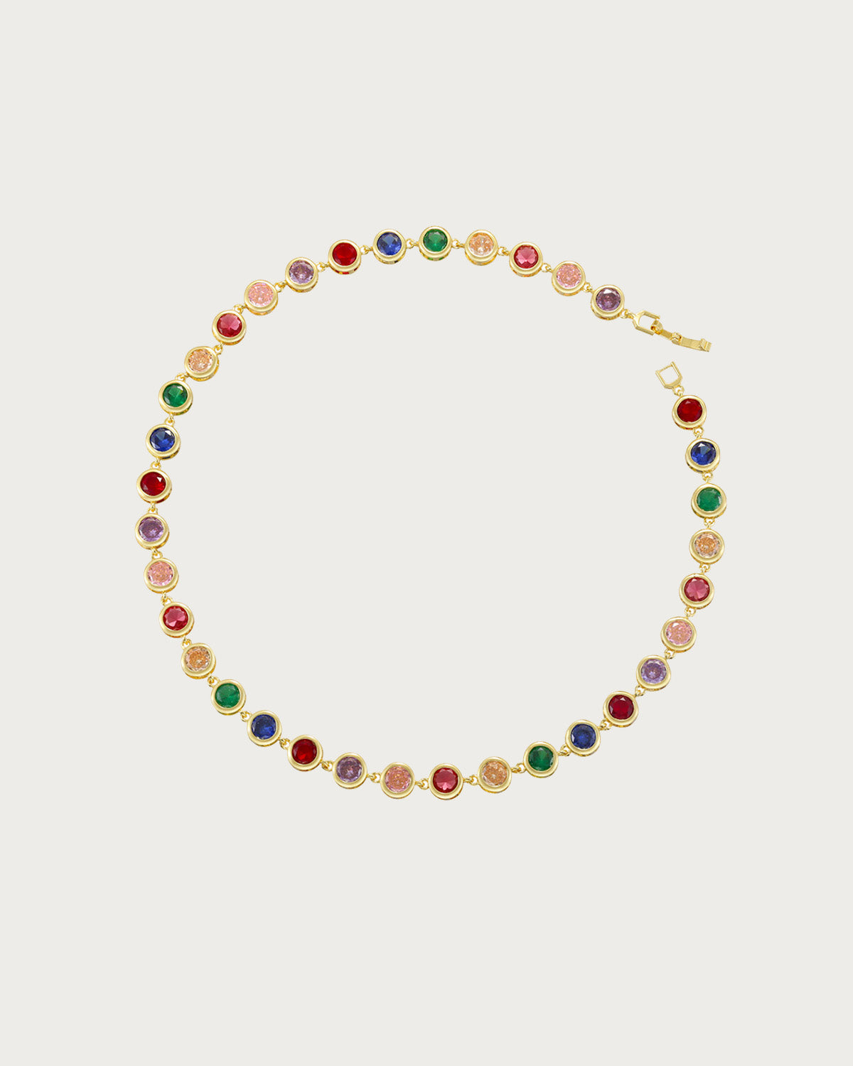 Lillian Rainbow Color Block Layered Necklace