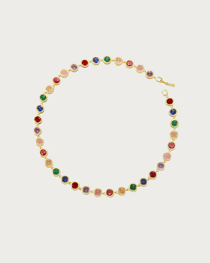 Lillian Rainbow Color Block Layered Necklace