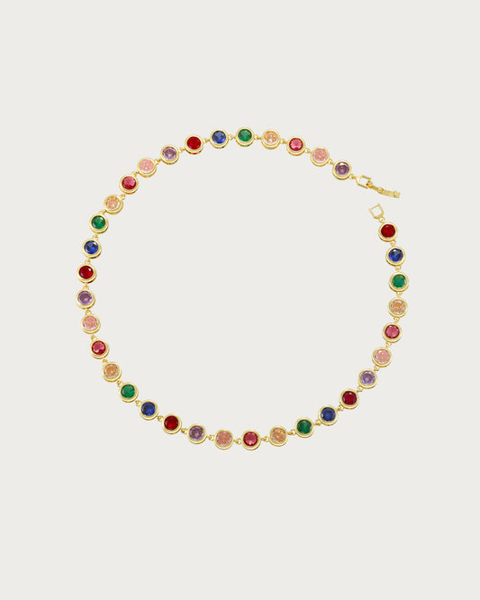 Lillian Rainbow Color Block Layered Necklace