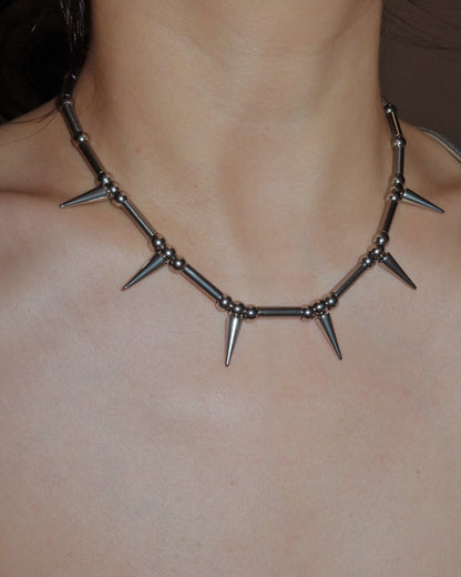 Nyx Punk Spike and Ball Bead Choker Necklace