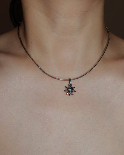 Veda Silver Morning Star Mace Pendant Snake Chain Necklace