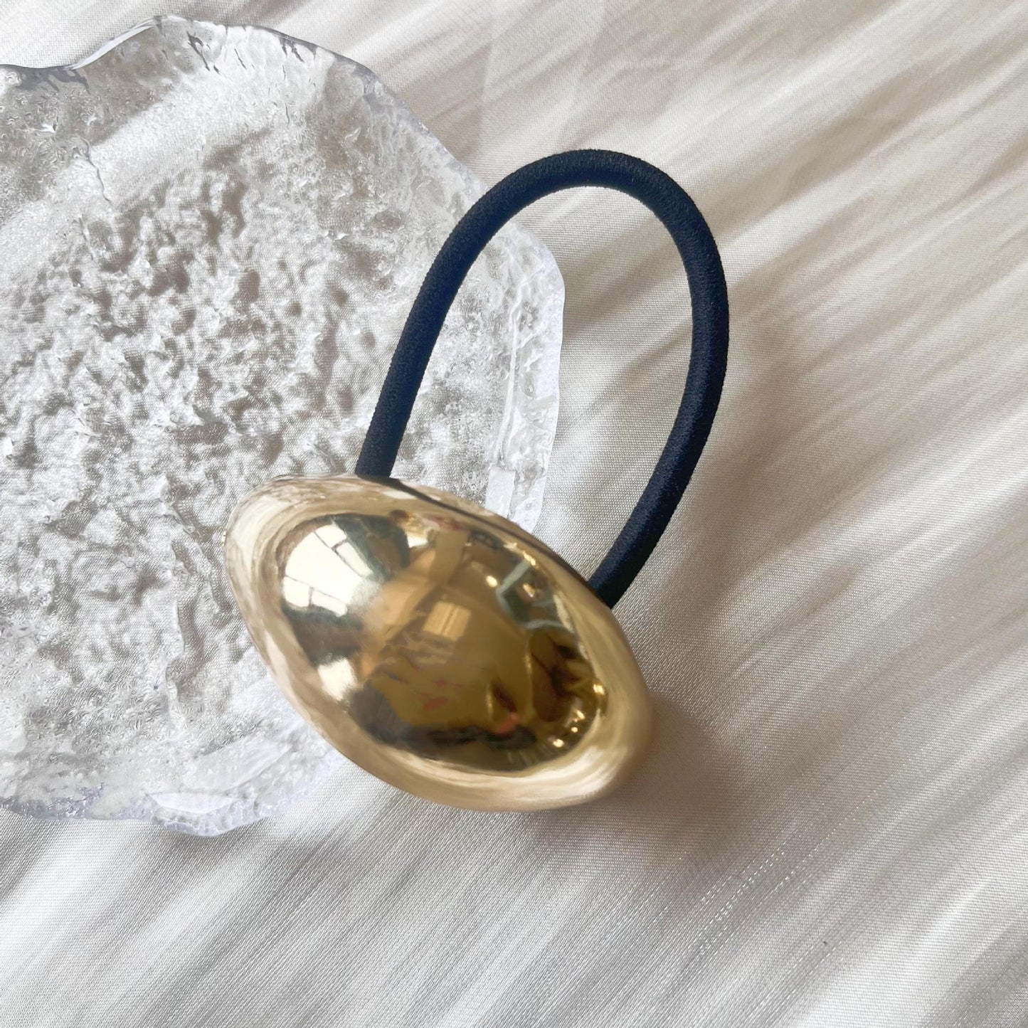 Geometric Elastic Golden Hair Ties