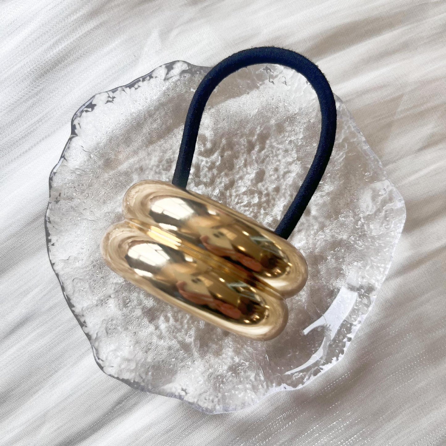 Geometric Elastic Golden Hair Ties