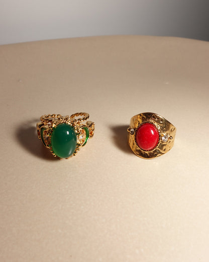 Red Stone Golden Ring