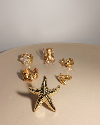 Anillo dorado de pulpo