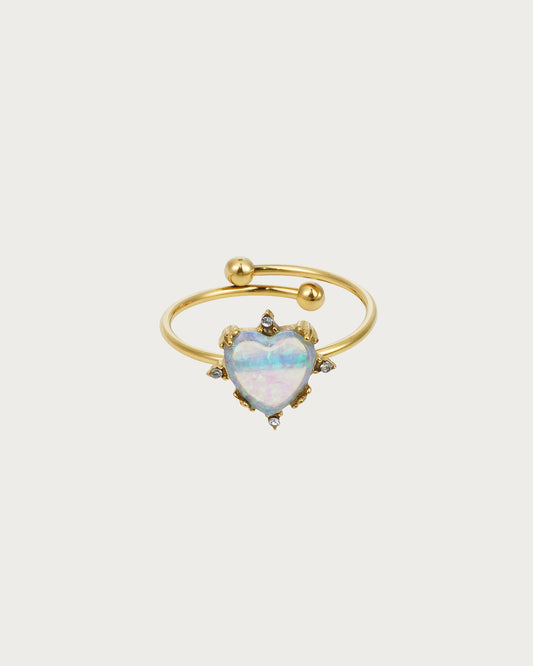 Anillo dorado de ópalo