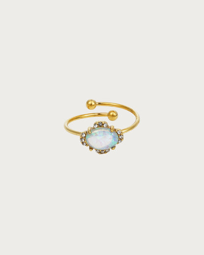 Anillo dorado de ópalo