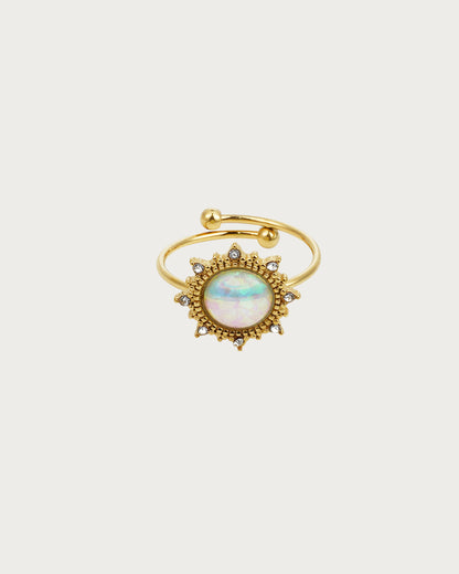 Anillo dorado de ópalo
