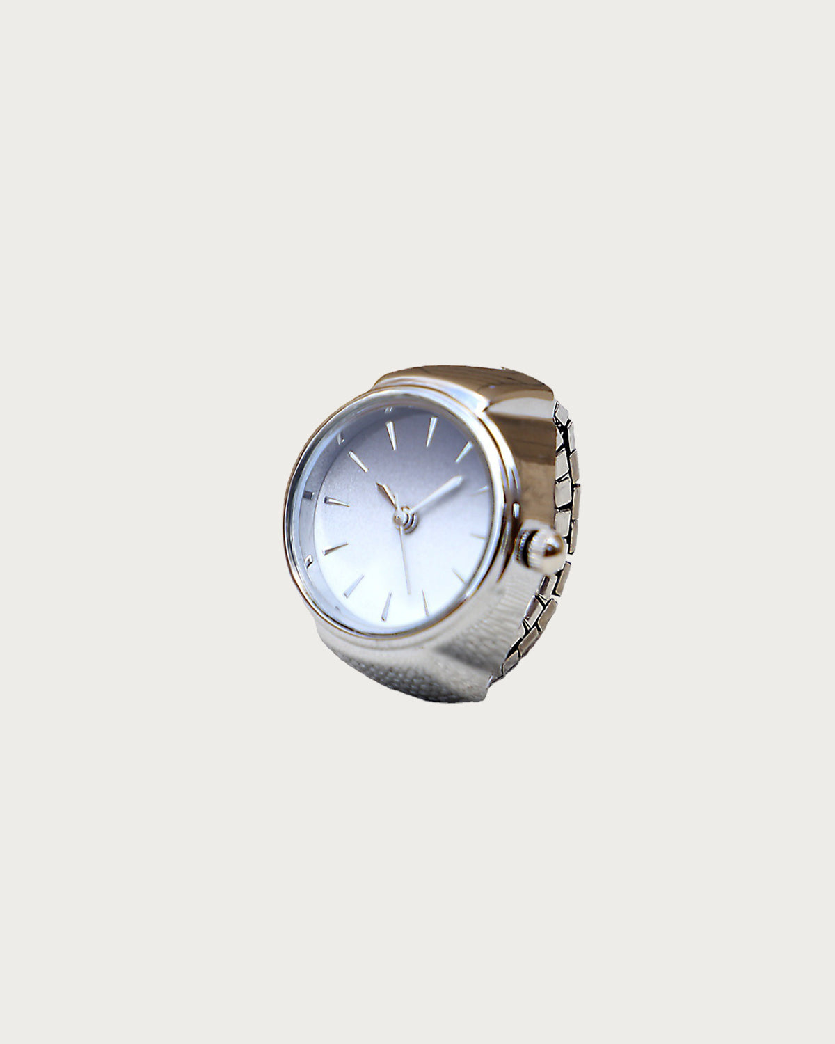 Sandra Gradient Watch Stretchy Silver Ring