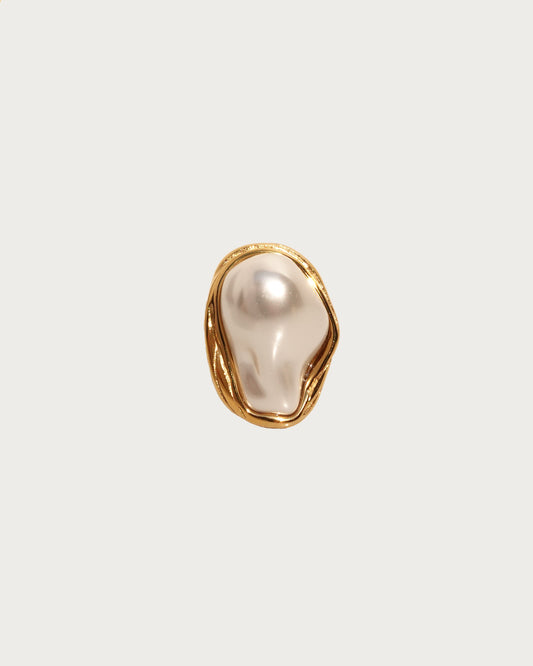 Baroque Pearl Open Golden Ring