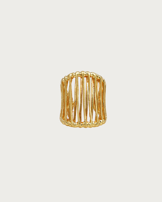 Anillo dorado con declaración estética