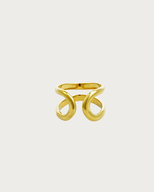 Anillo dorado de doble haz