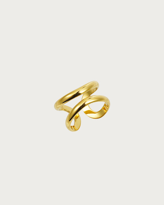Anillo dorado de doble haz