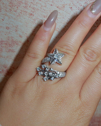 Gloria Sparkle Meteor Silver Ring