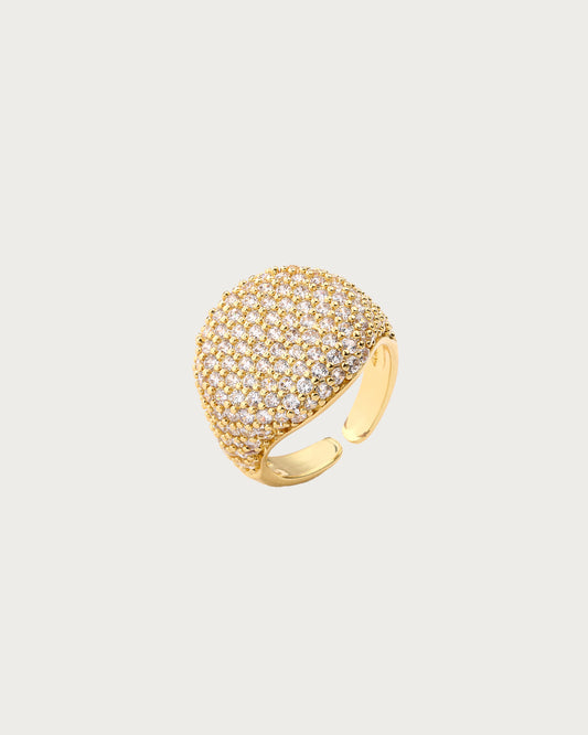 Pave Signet Golden Ring