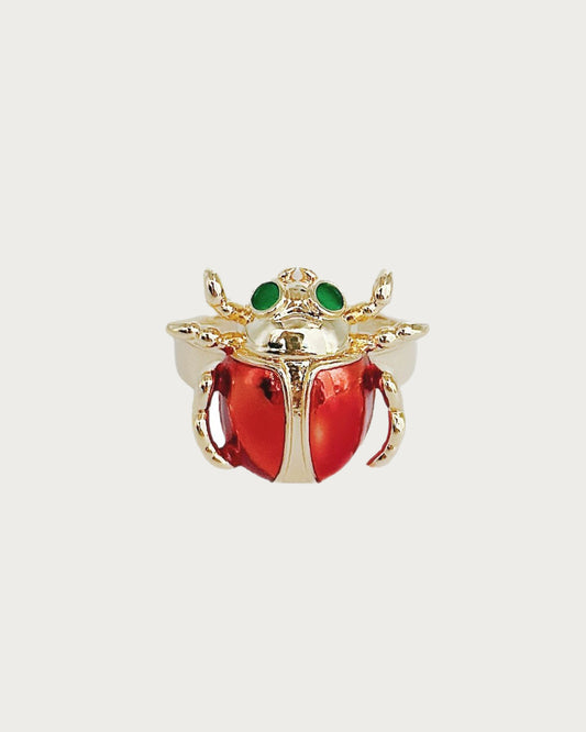 Candice Beatle Enamel Gold Ring