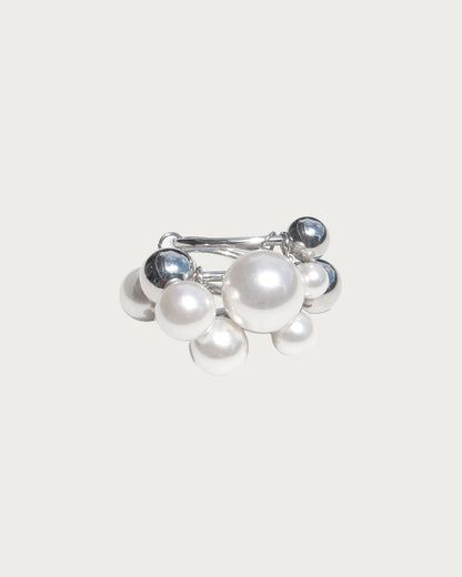 Talia Floating Pearl Silver Ring