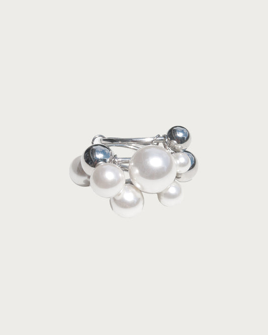 Talia Floating Pearl Silver Ring