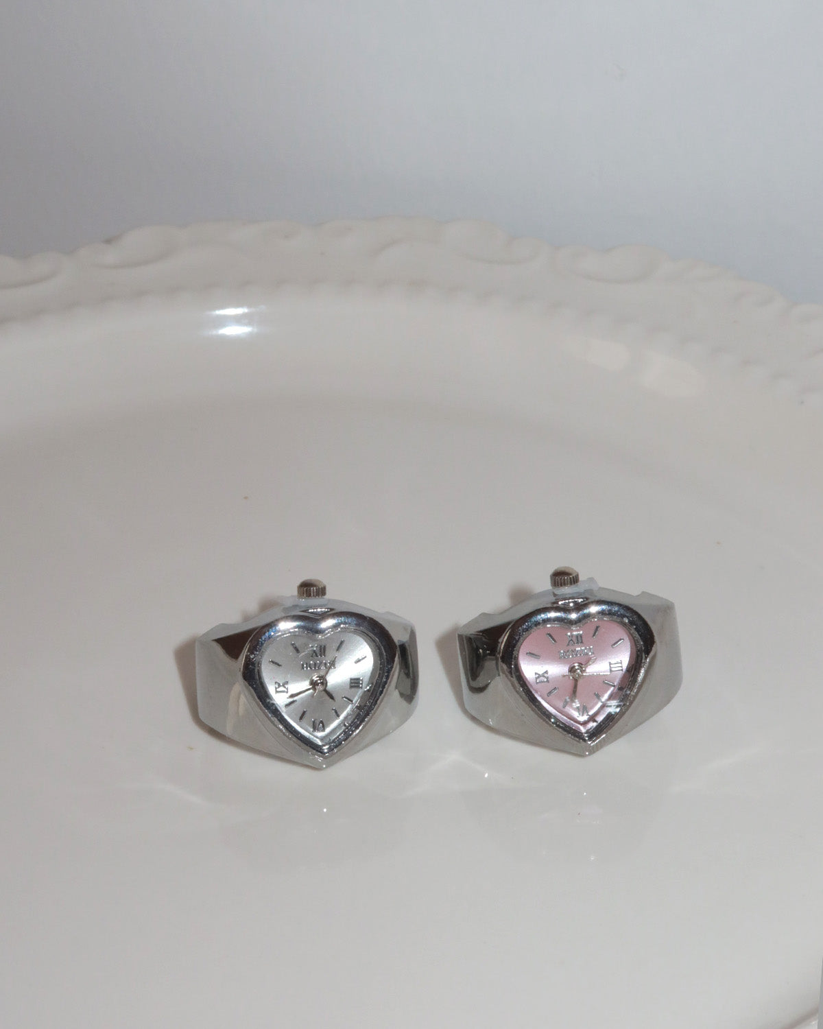 Tempora Vintage Heart Shaped Silver Watch Ring