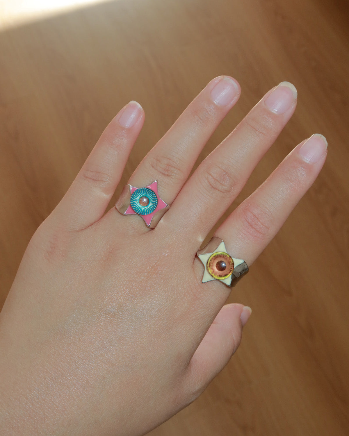 Oculis Eyeball and Yellow Star Silver Statement Ring
