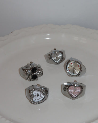Solara Rainbow Accent Silver Watch Ring