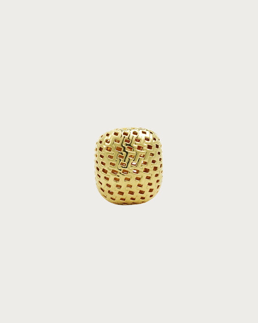Anillo dorado tejido