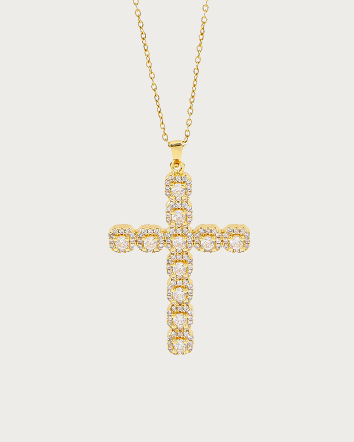 Ann Cross Golden Pendant Necklace