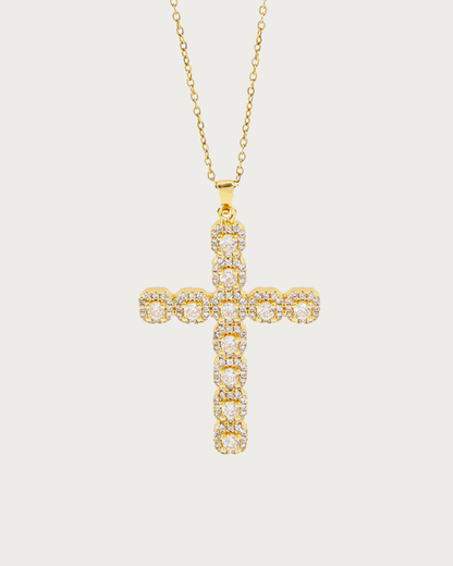 Ann Cross Golden Pendant Necklace